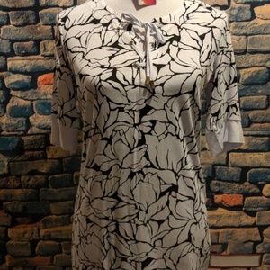 NWT White/Black Liz Claiborne Womens Blouse